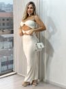 vestido longo selena off white