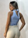 blusa poliamida luara azul