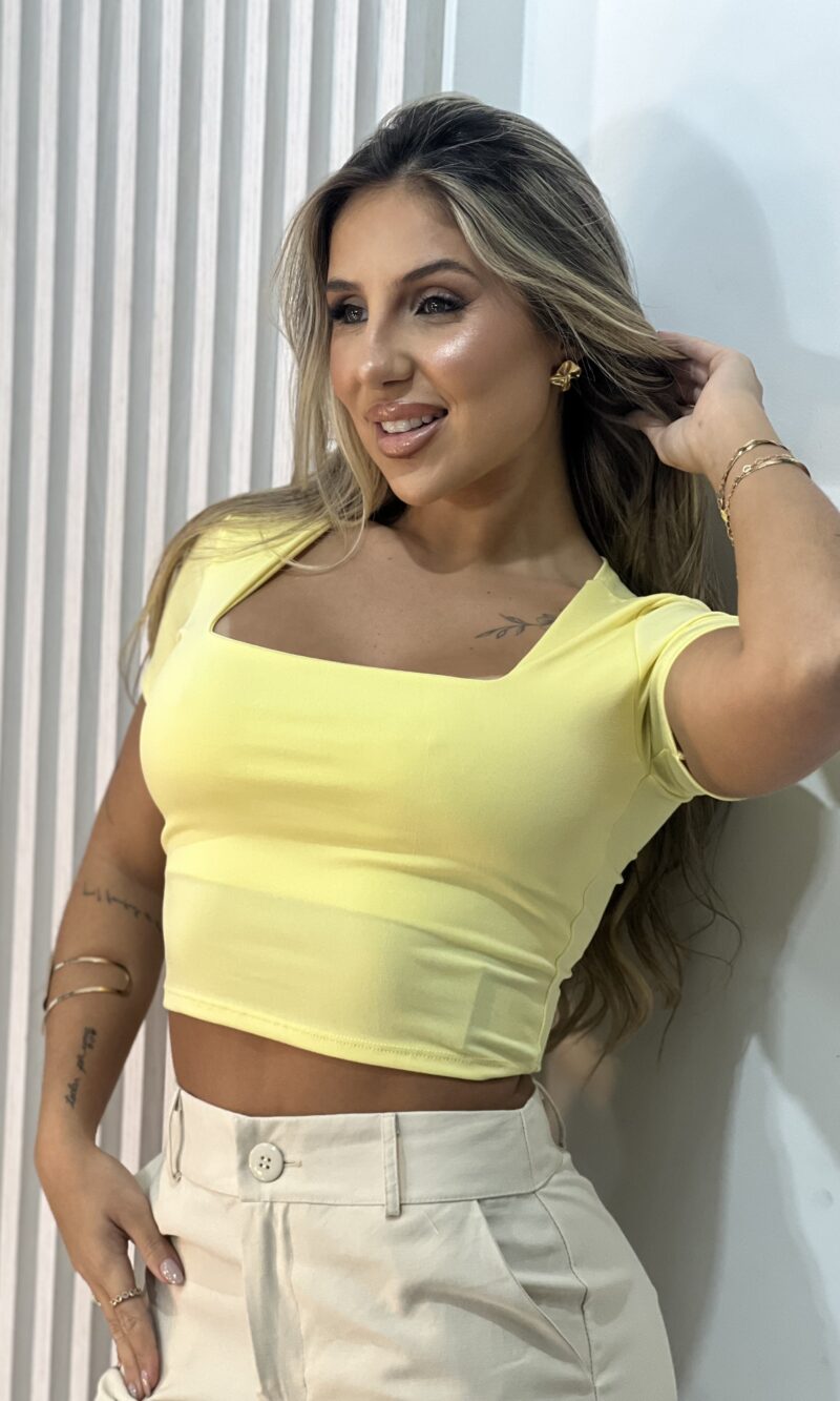 cropped nena amarelo