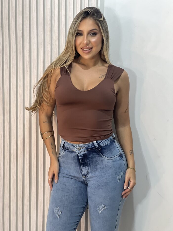 cropped julye marrom