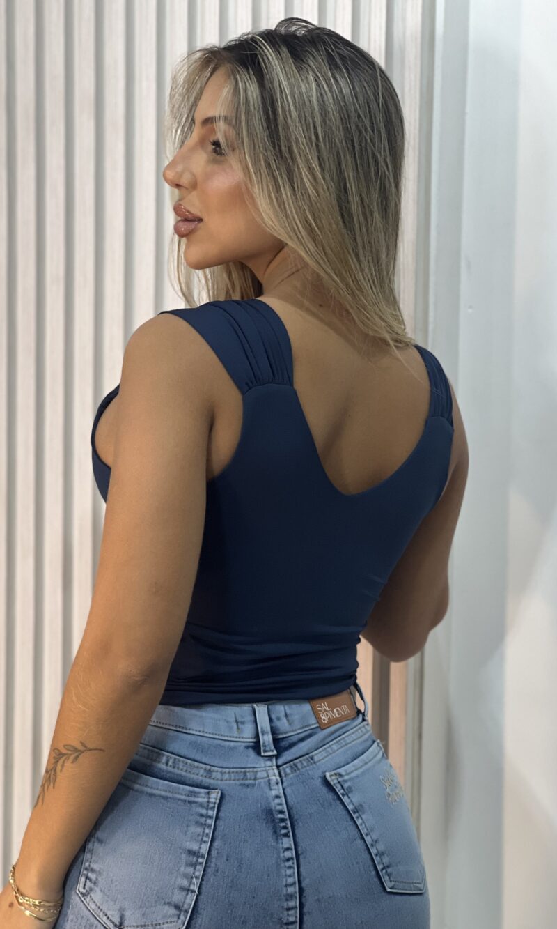 cropped julye azul marinho