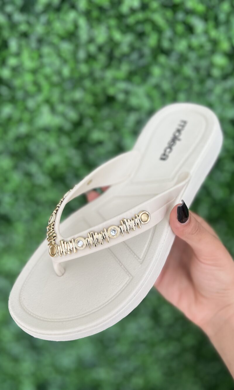 rasteira chinelo pedraria moleca off white 5548 108