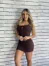 vestido katy marrom