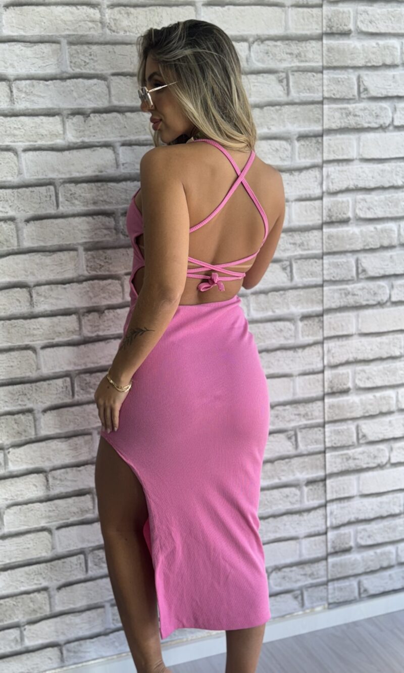 vestido midi livia rosa vestido midi livia rosa