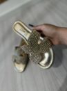 rasteira brilhosa golden dourado vizzano 6371 1105