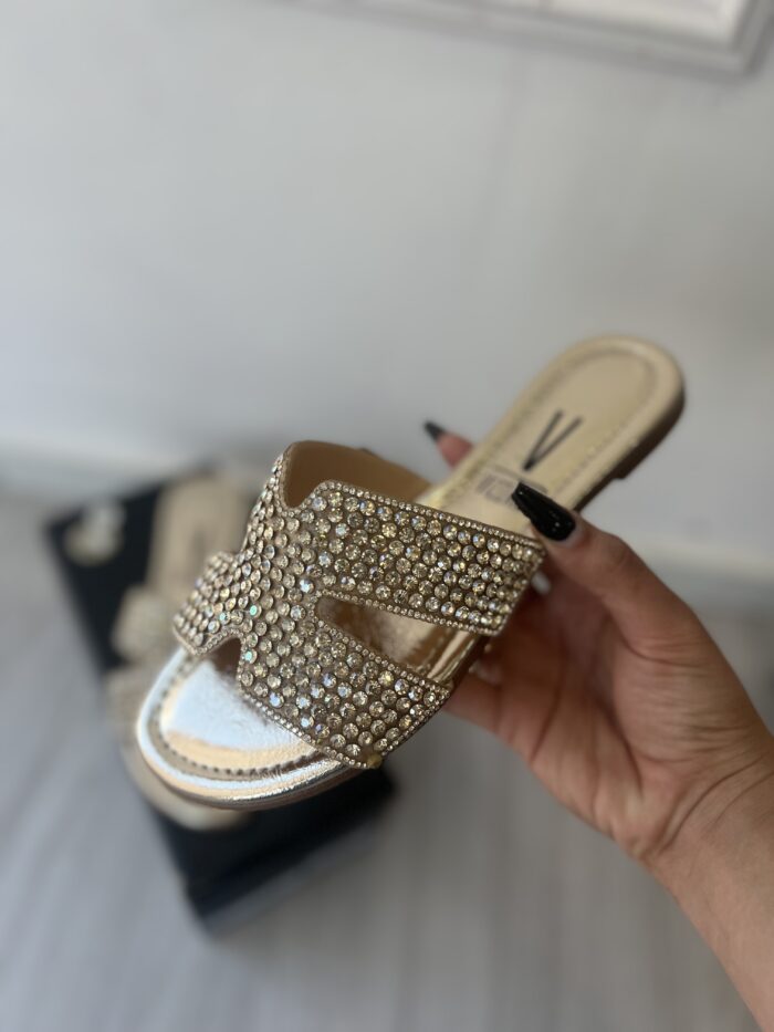 rasteira brilhosa golden dourado vizzano 6371 1105