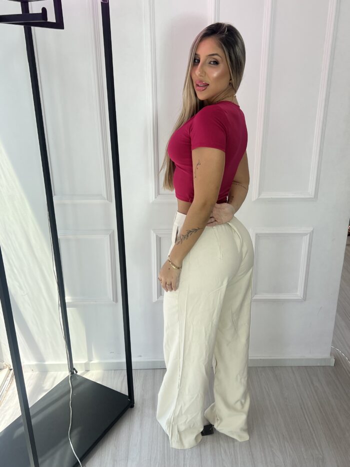 calca pantalona paola bege calca pantalona paola bege