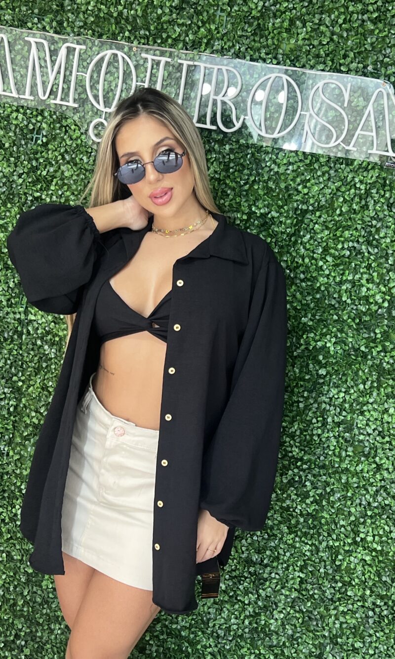 chemise com cropped preto chemise com cropped preto