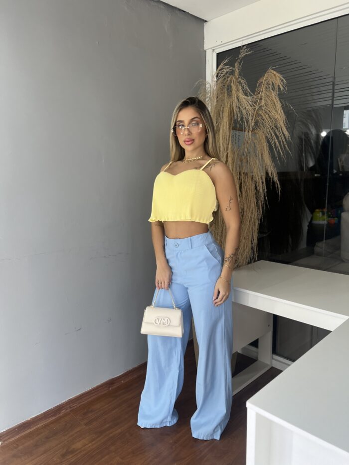 calca pantalona paola azul calca pantalona paola azul