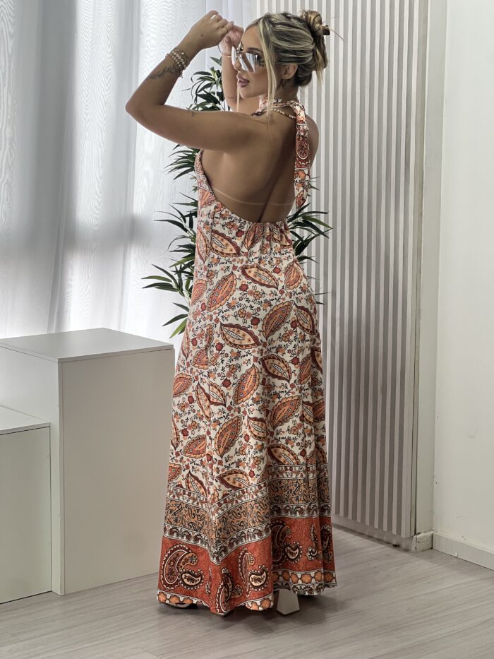 vestido longo lorena terracota vestido longo lorena terracota