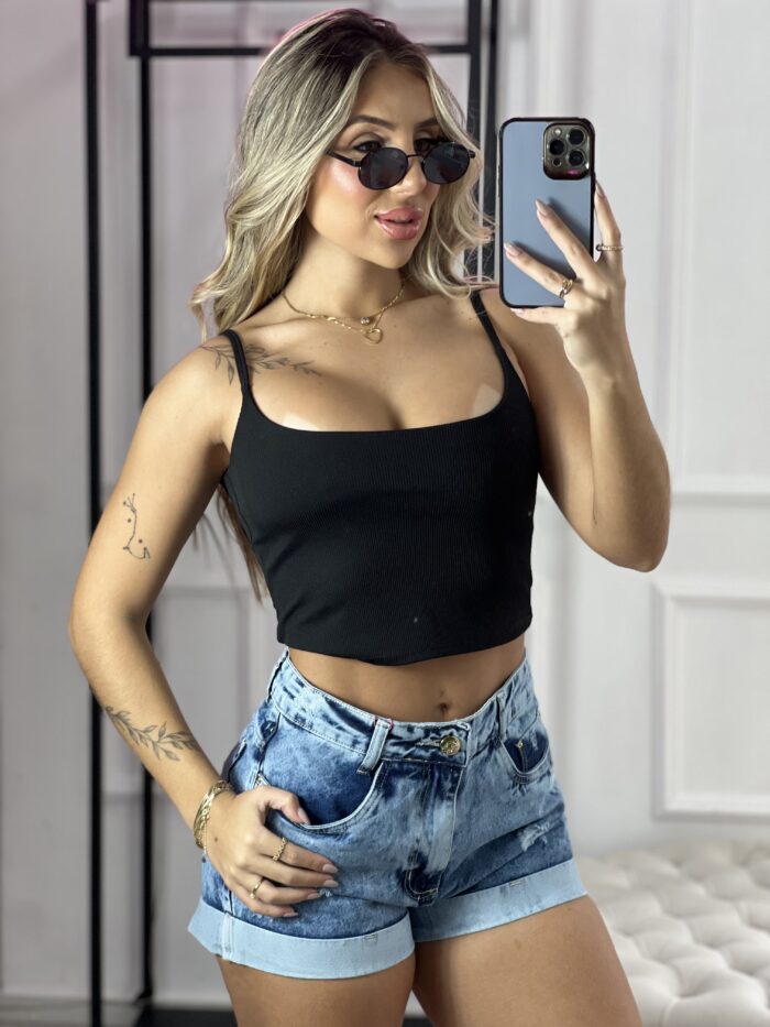 cropped alcinha canelado preto cropped alcinha canelado preto