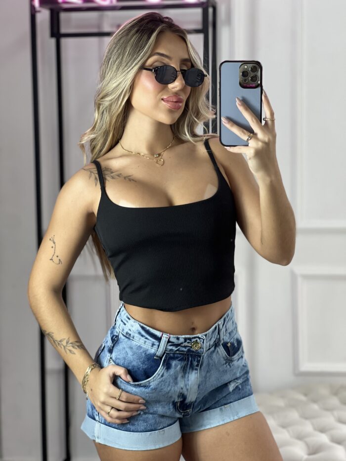 cropped alcinha canelado preto cropped alcinha canelado preto