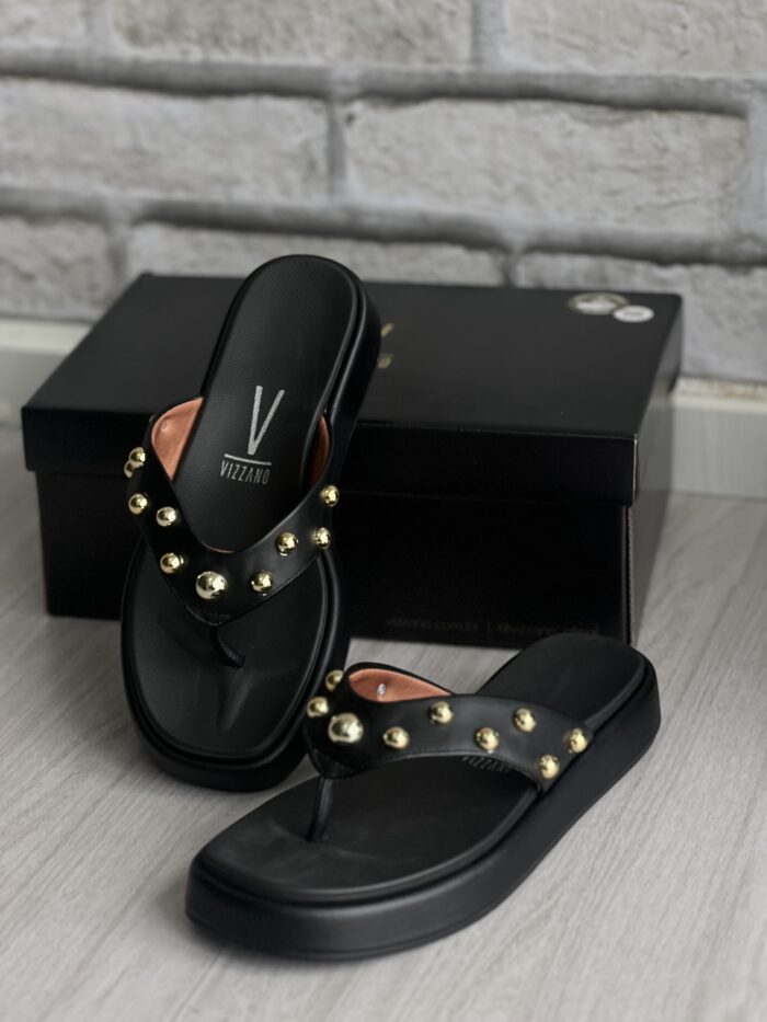 chinelo rasteira tachas preto vizzano 6506 106 chinelo rasteira tachas preto vizzano 6506 106