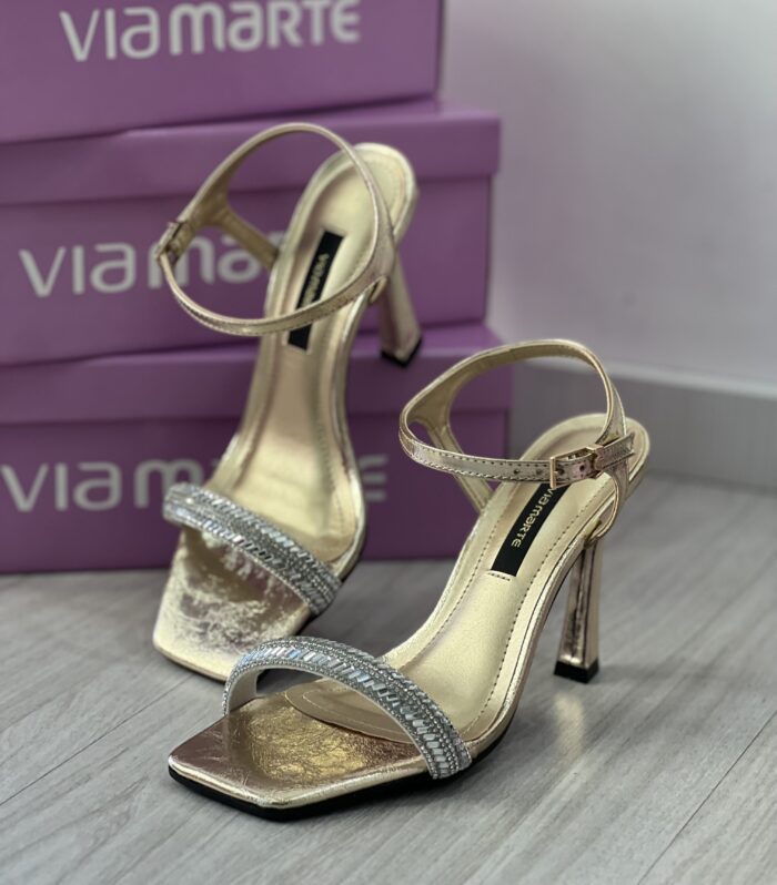 sandalia strass salto fino dourado via marte 298 001 01 sandalia strass salto fino dourado via marte 298 001 01