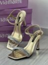 sandalia strass salto fino dourado via marte 298 001 01
