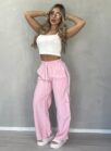 calca pantalona jogger yas rosa