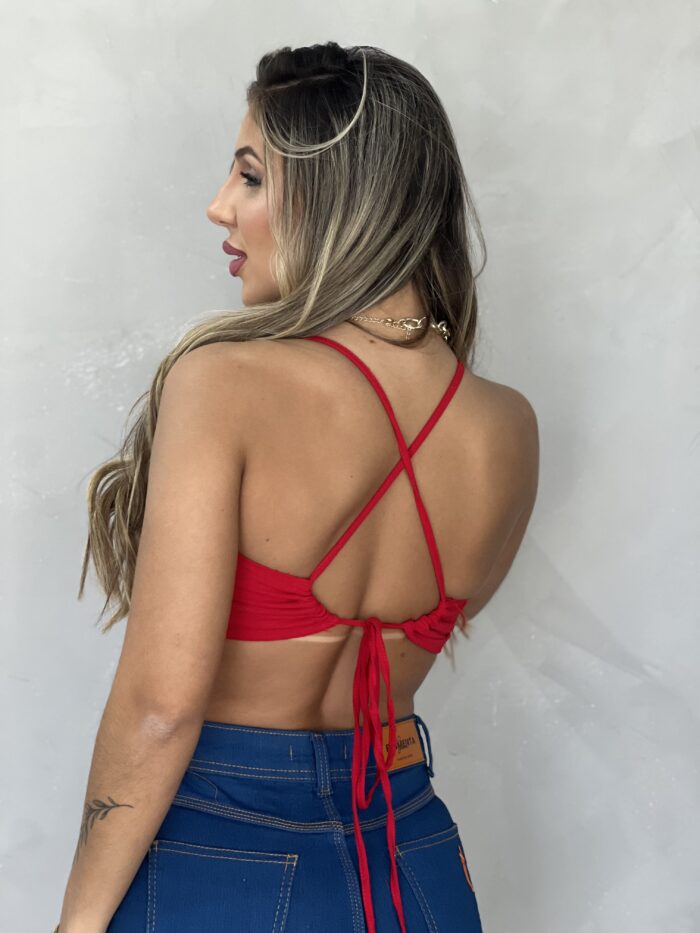 chemise com cropped vermelho chemise com cropped vermelho