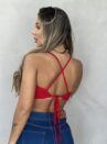 chemise com cropped vermelho