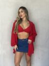 chemise com cropped vermelho