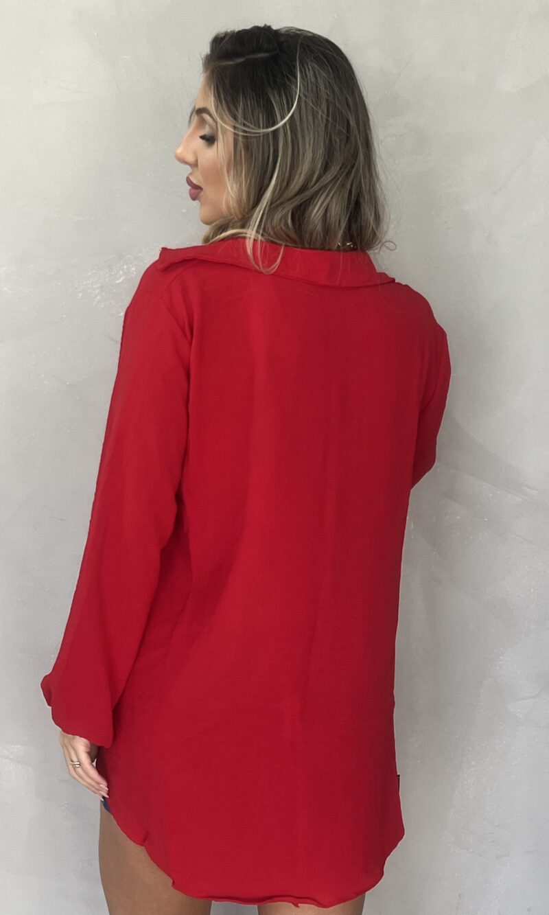 chemise com cropped vermelho chemise com cropped vermelho