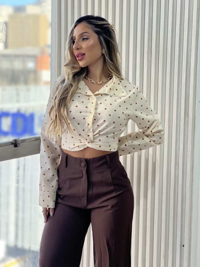 calça alfaiataria pantalona helena marrom calça alfaiataria pantalona helena marrom