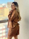 conjunto chemise julia marrom