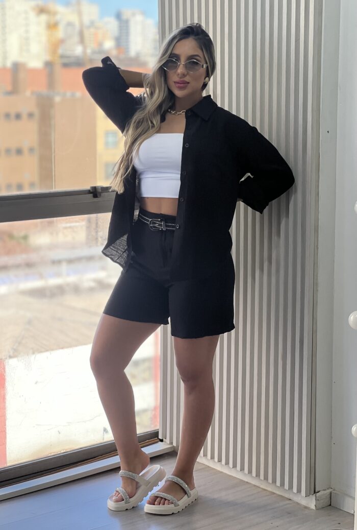 conjunto chemise julia preto conjunto chemise julia preto