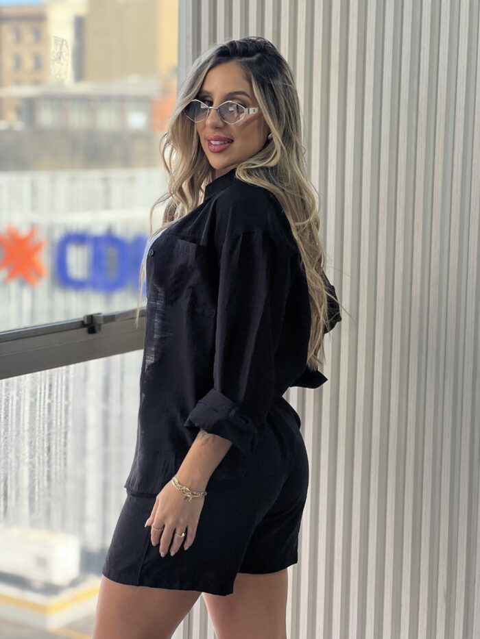 conjunto chemise julia preto conjunto chemise julia preto