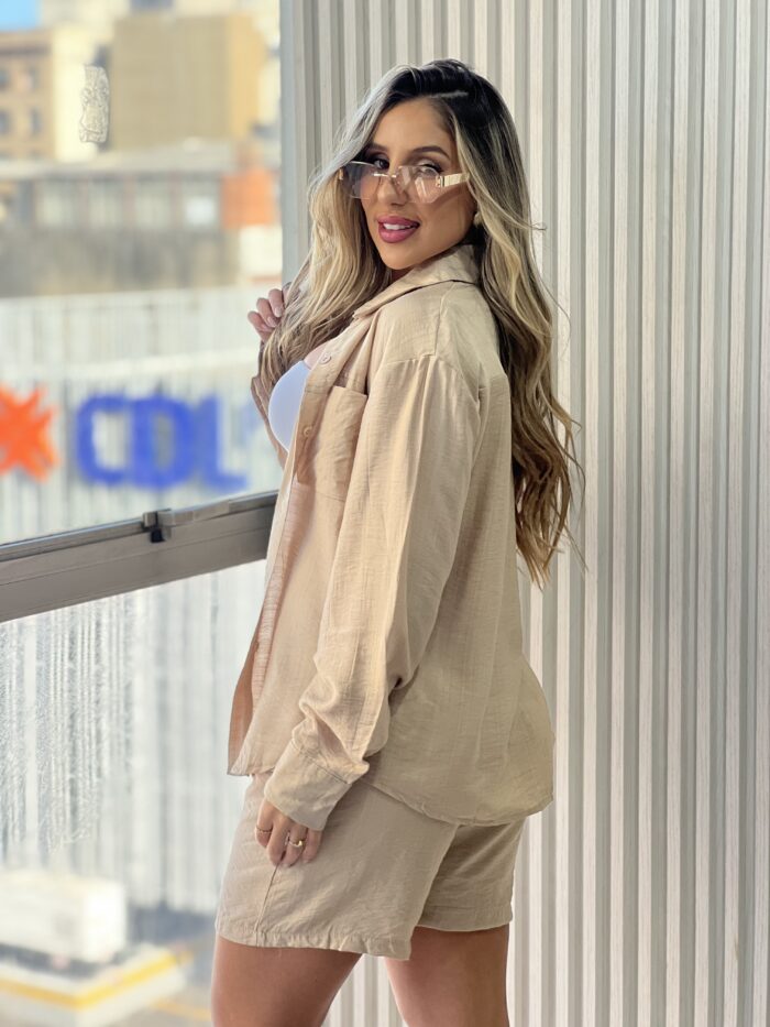 conjunto chemise julia bege conjunto chemise julia bege