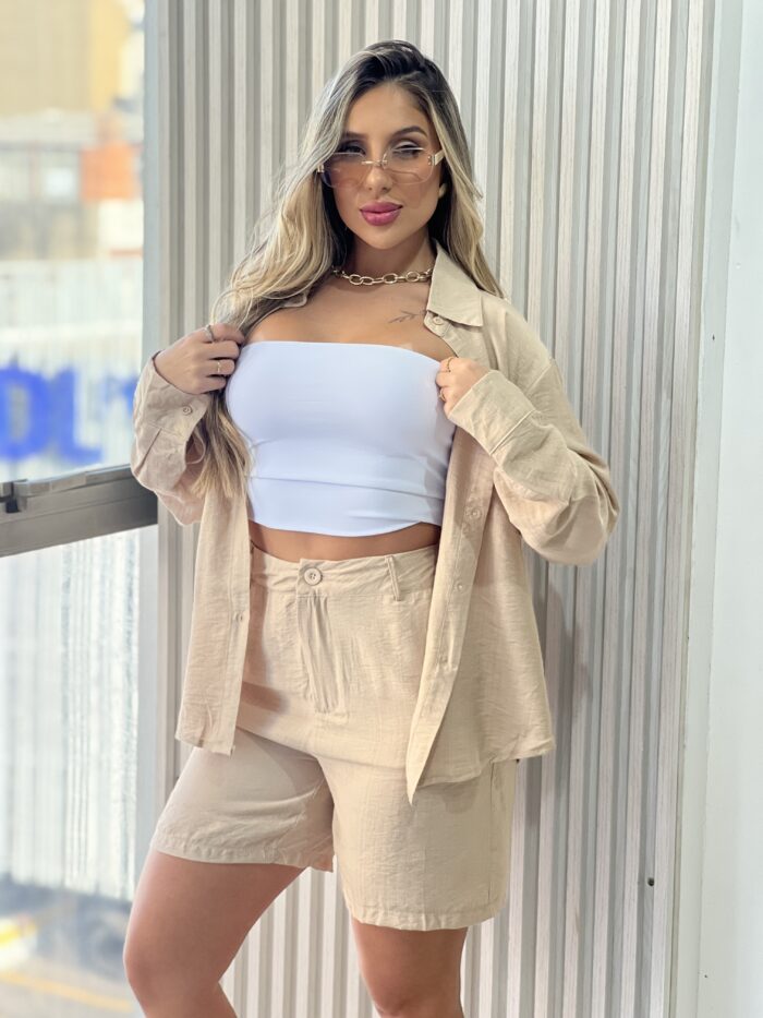 conjunto chemise julia bege conjunto chemise julia bege