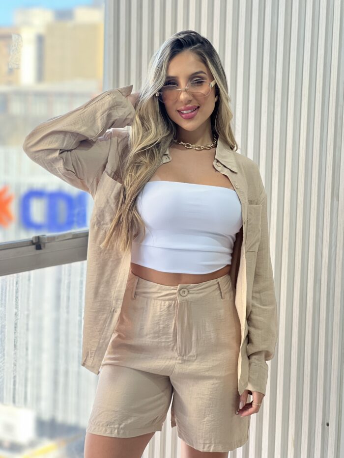 conjunto chemise julia bege conjunto chemise julia bege