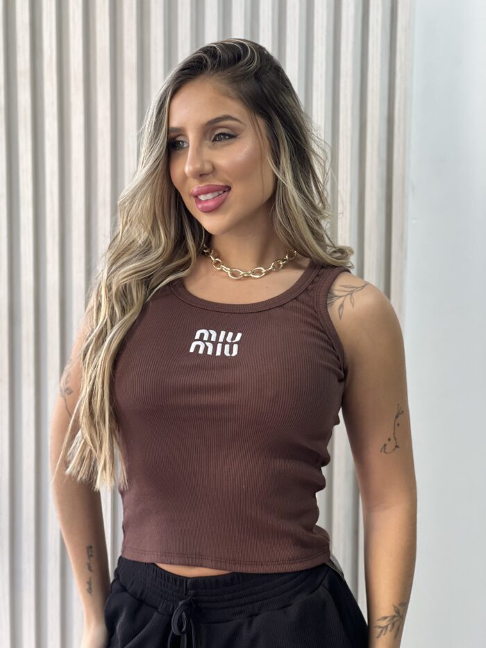 regata miu miu marrom regata miu miu marrom