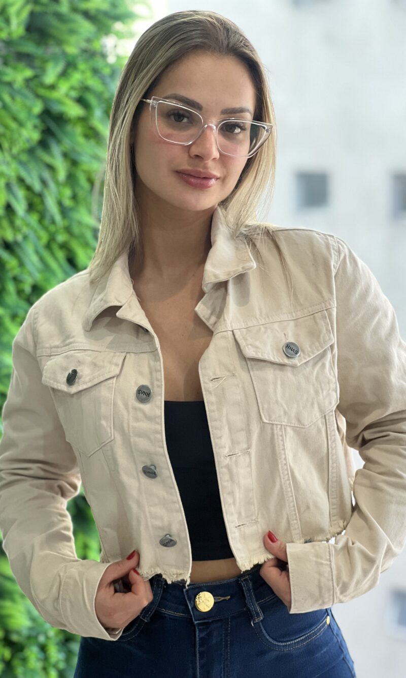 jaqueta jeans morana bege