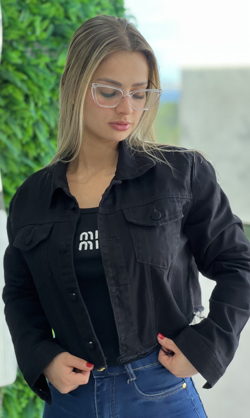jaqueta jeans mileidy preto