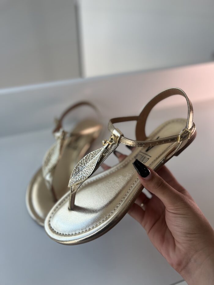 rasteira folha dourado vizzano 6371 174 rasteira folha dourado vizzano 6371 174