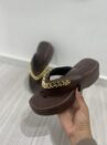 chinelo tamanco napa pele chocolate moleca 5503 117