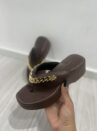 chinelo tamanco napa pele chocolate moleca 5503 117