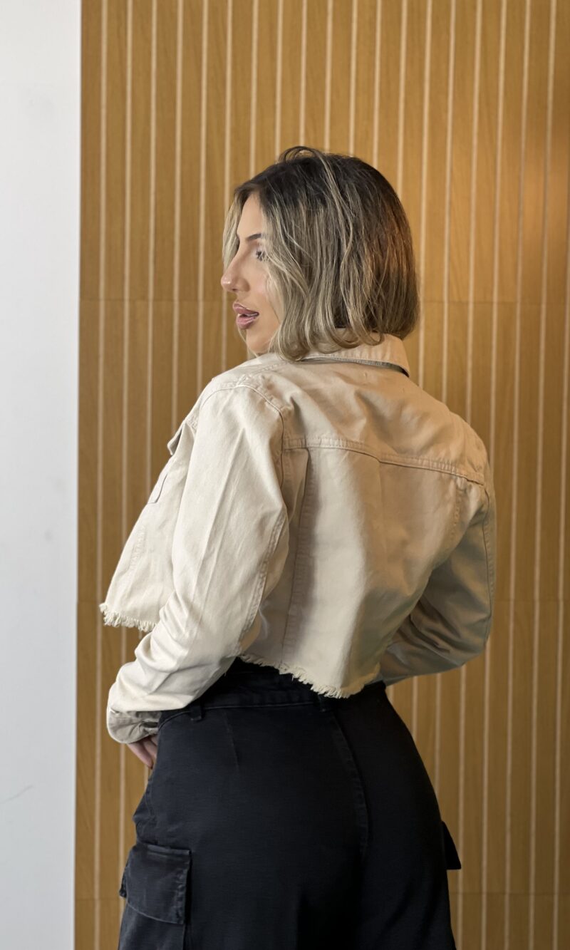 jaqueta jeans morana bege