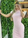 vestido midi modal ligia rosa bebe