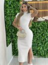 vestido midi modal ligia rosa bebe