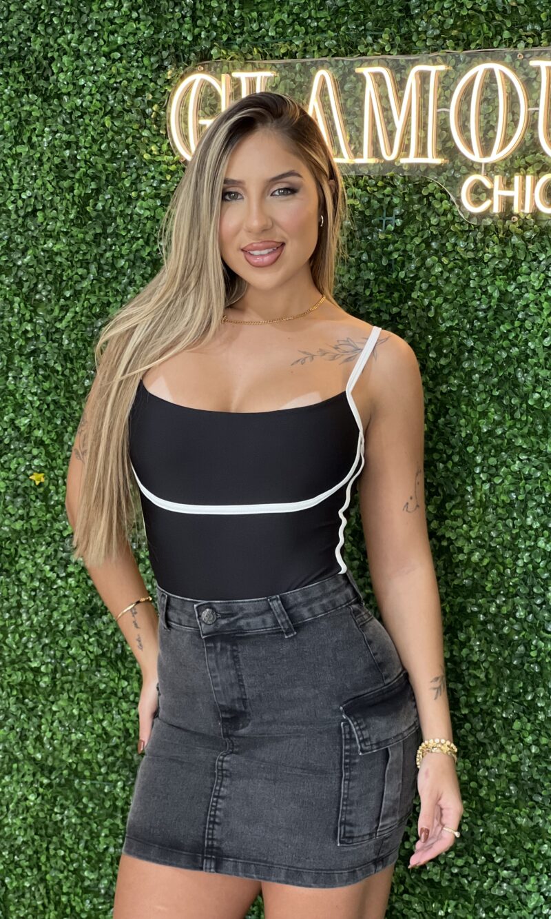 saia jeans cargo lori new black