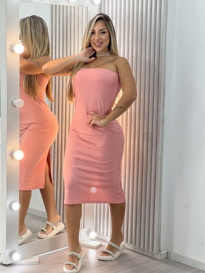 vestido midi cassi rosa vestido midi cassi rosa