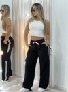 calca pantalona jogger yas preto
