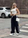 calca pantalona jogger yas preto