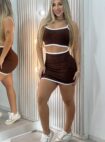 conjunto kika marrom