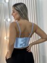 cropped corselet cintilante lara azul