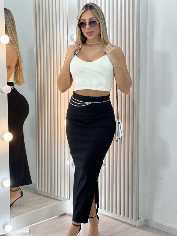 saia midi petra preto saia midi petra preto