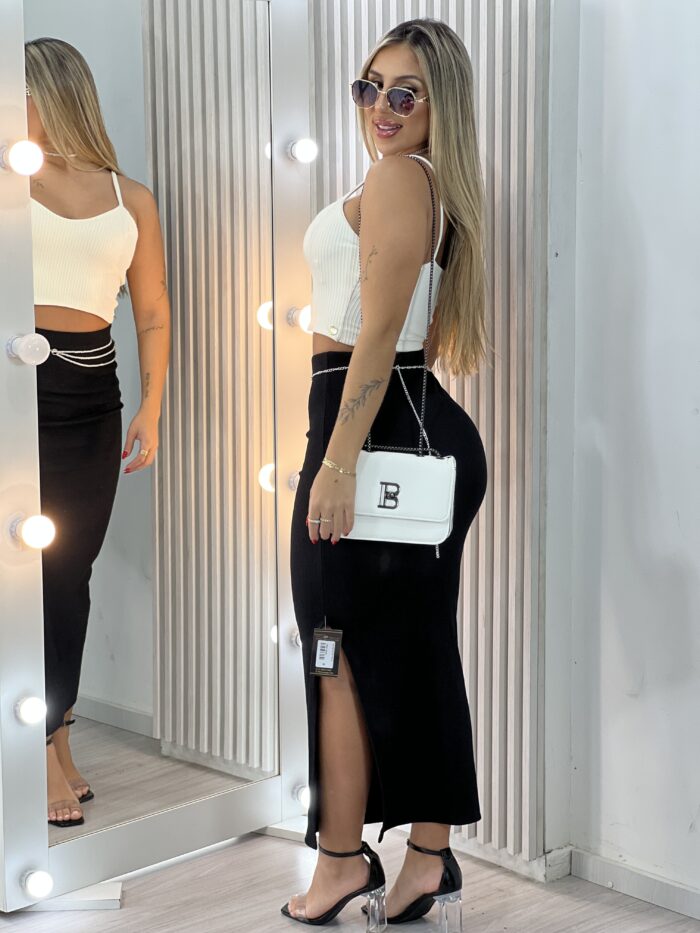 saia midi petra preto saia midi petra preto