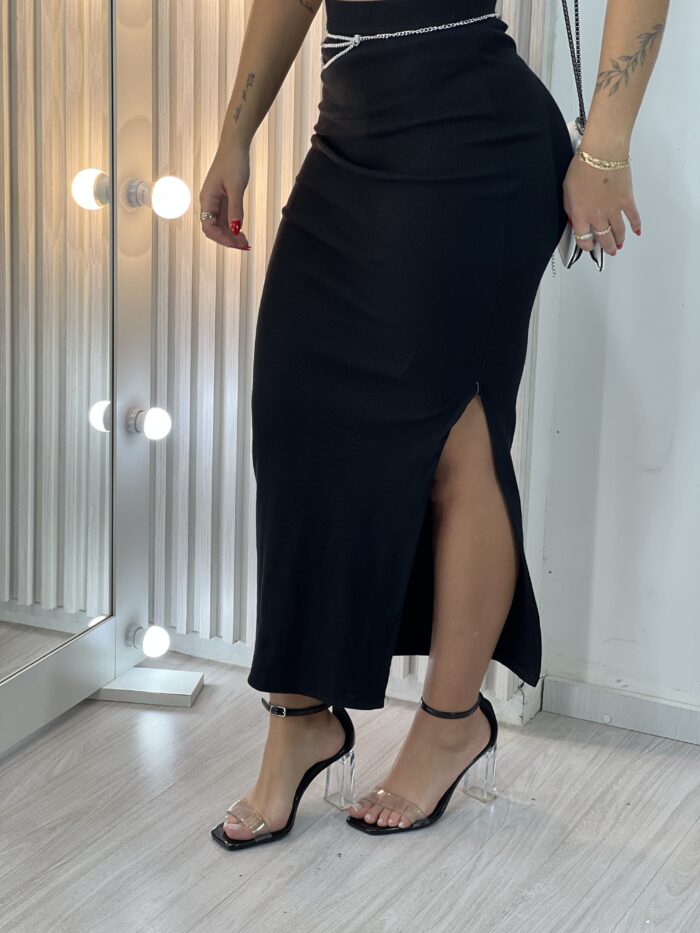 saia midi petra preto saia midi petra preto