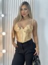 cropped corselet cintilante lara dourado